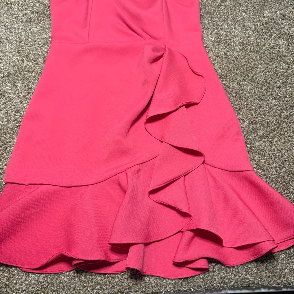 The Impeccable Pig Strapless Pink Ruffle Cocktail Dress Women’s Large - Picture 6 of 12